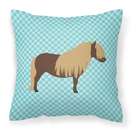 Carolines Treasures Carolines Treasures BB8088PW1414 Shetland Pony Horse Blue Check Fabric Decorative Pillow; 14 x 14 in. BB8088PW1414